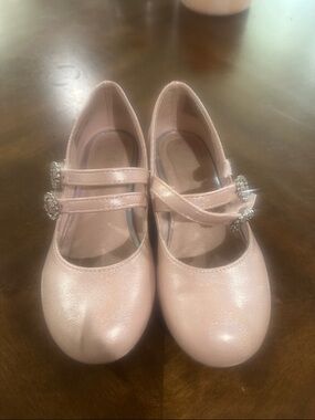 Self Esteem Girls Pink Shimmer Mary Jane Dress Shoes